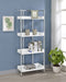 Coaster Ember 4-shelf Bookcase White High Gloss and Chrome Default Title