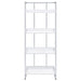 Coaster Ember 4-shelf Bookcase White High Gloss and Chrome Default Title