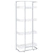 Coaster Ember 4-shelf Bookcase White High Gloss and Chrome Default Title