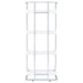 Coaster Ember 4-shelf Bookcase White High Gloss and Chrome Default Title