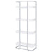 Coaster Ember 4-shelf Bookcase White High Gloss and Chrome Default Title