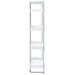 Coaster Ember 4-shelf Bookcase White High Gloss and Chrome Default Title