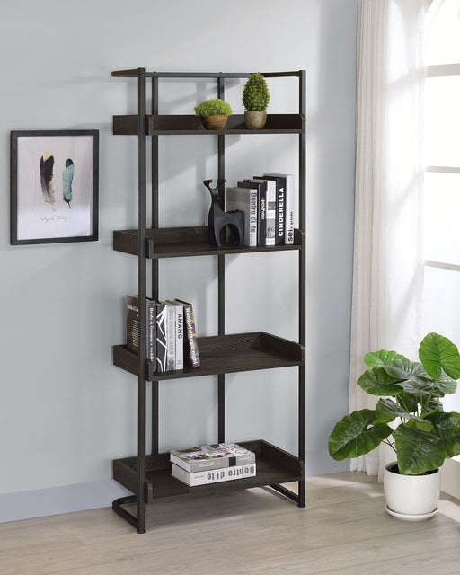 Coaster Ember 4-shelf Bookcase Dark Oak and Sandy Black Default Title