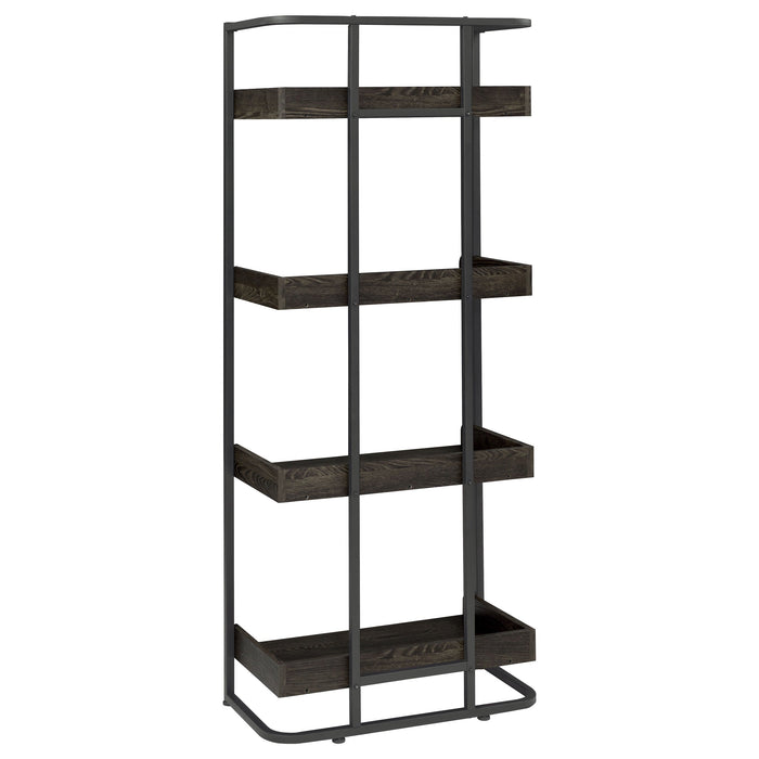 Coaster Ember 4-shelf Bookcase Dark Oak and Sandy Black Default Title