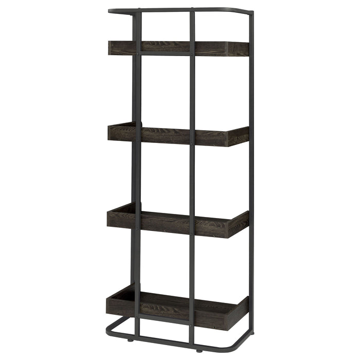 Coaster Ember 4-shelf Bookcase Dark Oak and Sandy Black Default Title