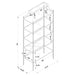 Coaster Serena 5-tier Tempered Glass Shelves Bookcase Matte Gold Default Title