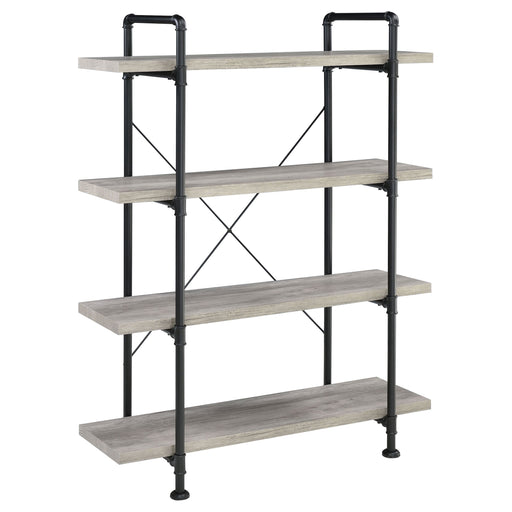 Coaster Delray 4-tier Open Shelving Bookcase Grey Driftwood and Black Default Title