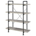 Coaster Delray 4-tier Open Shelving Bookcase Grey Driftwood and Black Default Title