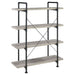 Coaster Delray 4-tier Open Shelving Bookcase Grey Driftwood and Black Default Title