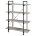 Coaster Delray 4-tier Open Shelving Bookcase Grey Driftwood and Black Default Title