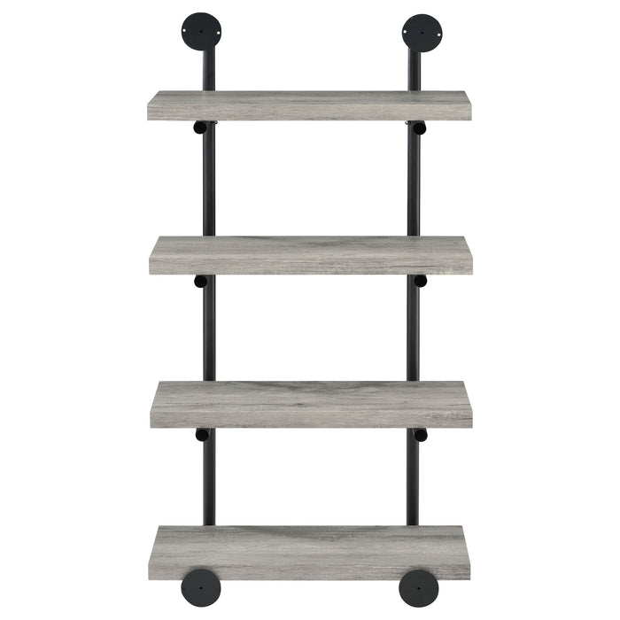 Coaster Elmcrest 24-inch Wall Shelf Black and Grey Driftwood Default Title