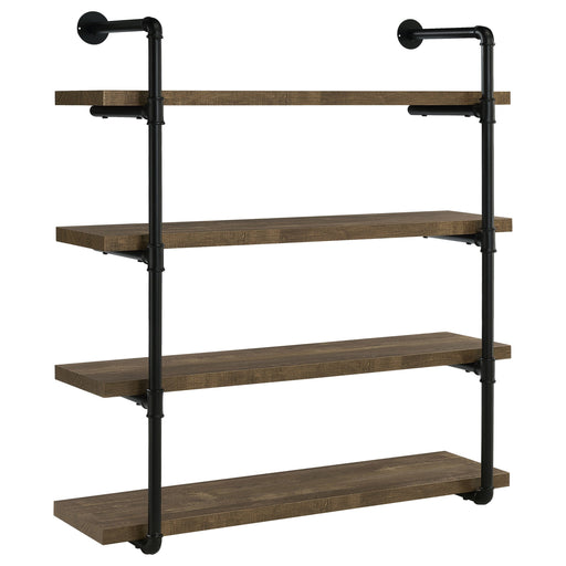 Coaster Elmcrest 40-inch Wall Shelf Black and Rustic Oak