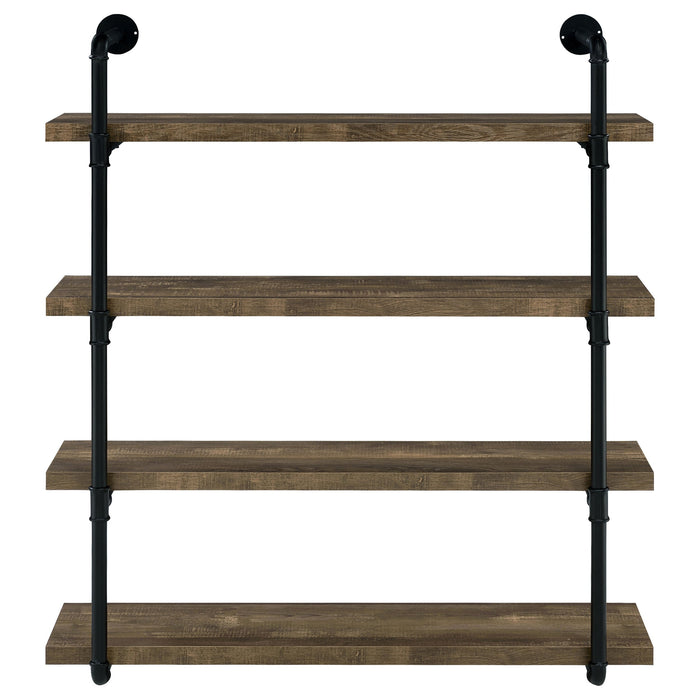 Coaster Elmcrest 40-inch Wall Shelf Black and Rustic Oak