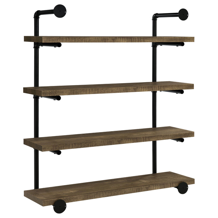 Coaster Elmcrest 40-inch Wall Shelf Black and Rustic Oak