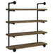 Coaster Elmcrest 40-inch Wall Shelf Black and Rustic Oak