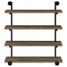 Coaster Elmcrest 40-inch Wall Shelf Black and Rustic Oak