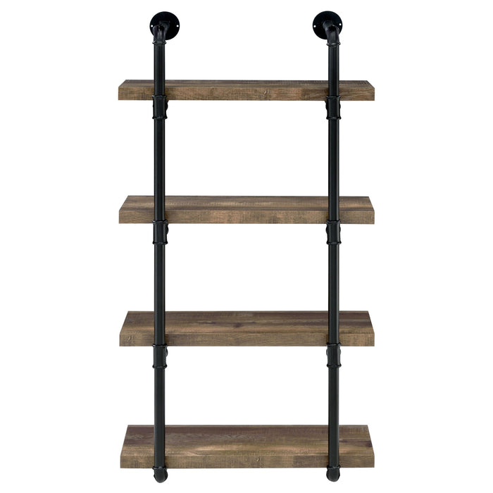 Coaster Elmcrest 24-inch Wall Shelf Black and Rustic Oak Default Title