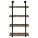 Coaster Elmcrest 24-inch Wall Shelf Black and Rustic Oak Default Title