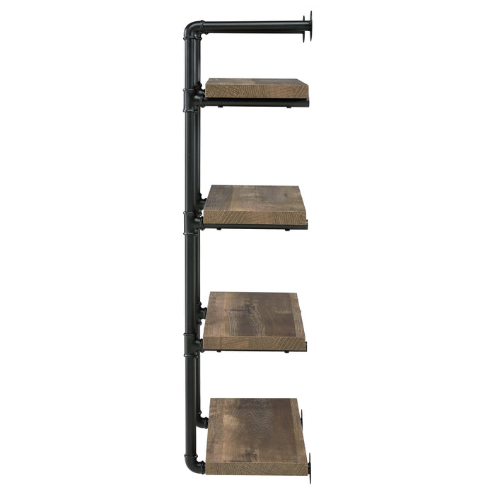 Coaster Elmcrest 24-inch Wall Shelf Black and Rustic Oak Default Title