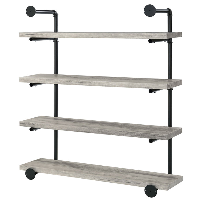 Coaster Elmcrest 40-inch Wall Shelf Black and Grey Driftwood