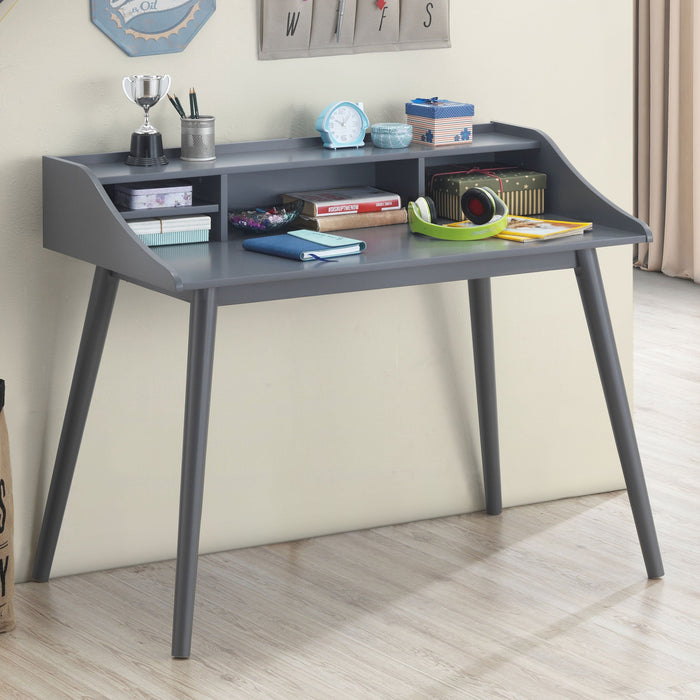 Coaster Percy 4-compartment Writing Desk Grey Default Title