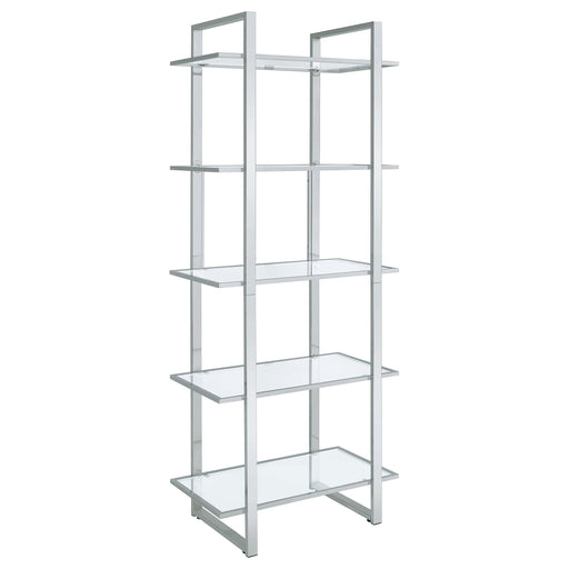 Coaster Hartford Glass Shelf Bookcase Chrome Default Title