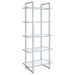 Coaster Hartford Glass Shelf Bookcase Chrome Default Title