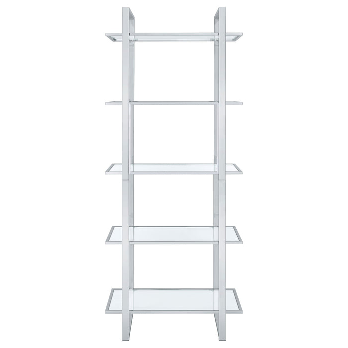 Coaster Hartford Glass Shelf Bookcase Chrome Default Title