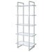 Coaster Hartford Glass Shelf Bookcase Chrome Default Title