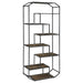 Coaster Leland 6-shelf Bookcase Rustic Brown and Dark Grey Default Title