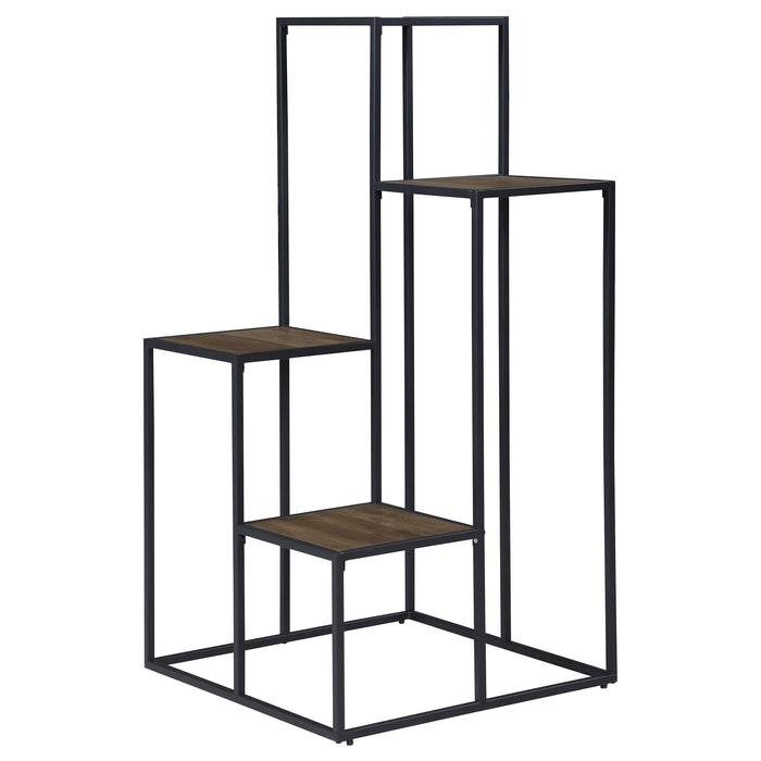 Coaster Rito 4-tier Display Shelf Rustic Brown and Black Default Title