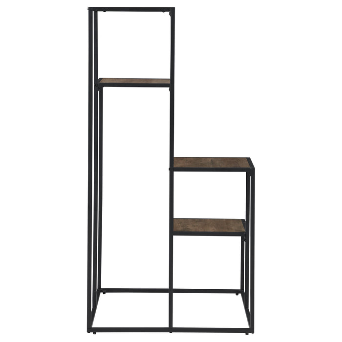 Coaster Rito 4-tier Display Shelf Rustic Brown and Black Default Title