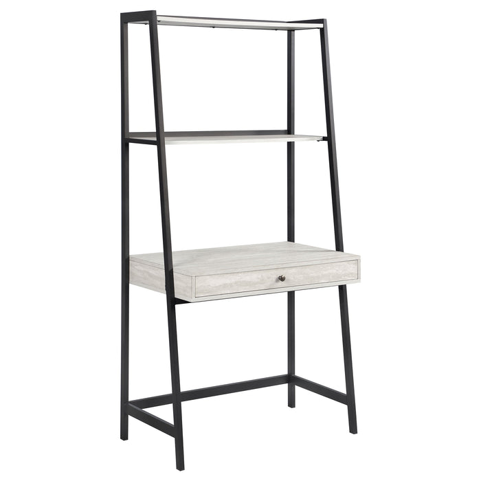 Coaster Pinckard 3-piece Ladder Desk Set Grey Stone and Black Default Title