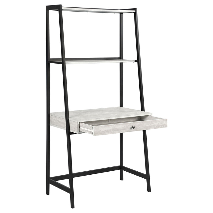 Coaster Pinckard 1-drawer Ladder Desk Grey Stone and Black Default Title