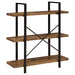 Coaster Cole 3-Shelf Bookcase Antique Nutmeg and Black Default Title