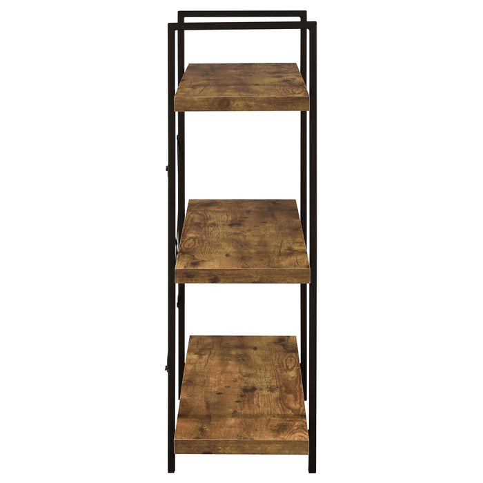 Coaster Cole 3-Shelf Bookcase Antique Nutmeg and Black Default Title