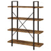 Coaster Cole 4-Shelf Bookcase Antique Nutmeg and Black Default Title