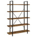 Coaster Cole 5-Shelf Bookcase Antique Nutmeg and Black Default Title