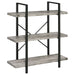 Coaster Cole 3-Shelf Bookcase Grey Driftwood and Gunmetal