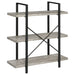 Coaster Cole 3-Shelf Bookcase Grey Driftwood and Gunmetal