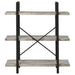 Coaster Cole 3-Shelf Bookcase Grey Driftwood and Gunmetal