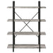 Coaster Cole 4-Shelf Bookcase Grey Driftwood and Gunmetal Default Title