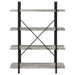 Coaster Cole 4-Shelf Bookcase Grey Driftwood and Gunmetal Default Title