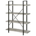 Coaster Cole 4-Shelf Bookcase Grey Driftwood and Gunmetal Default Title