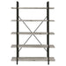 Coaster Cole 5-Shelf Bookcase Grey Driftwood and Gunmetal Default Title