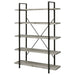 Coaster Cole 5-Shelf Bookcase Grey Driftwood and Gunmetal Default Title