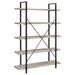 Coaster Cole 5-Shelf Bookcase Grey Driftwood and Gunmetal Default Title