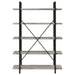 Coaster Cole 5-Shelf Bookcase Grey Driftwood and Gunmetal Default Title