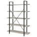 Coaster Cole 5-Shelf Bookcase Grey Driftwood and Gunmetal Default Title