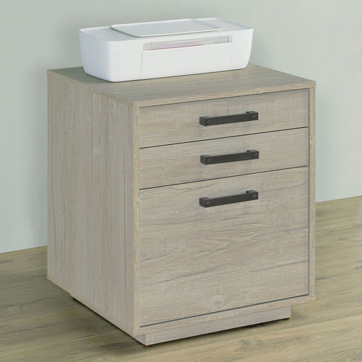 Coaster Loomis 3-drawer Square File Cabinet Whitewashed Grey Default Title